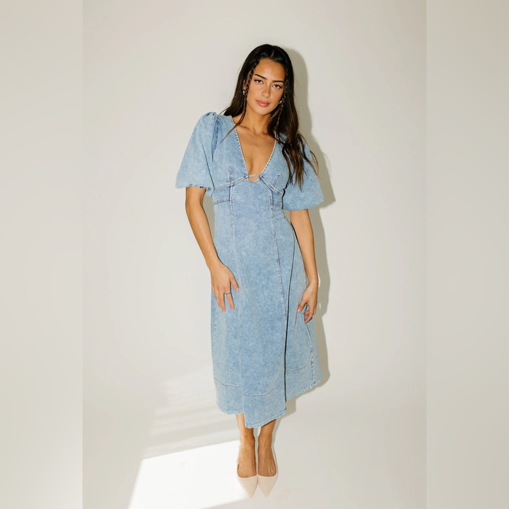 Elegant Denim Midi Dress